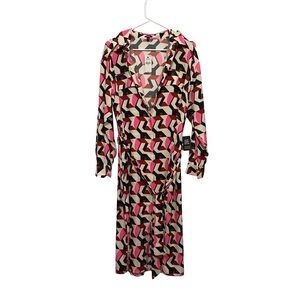 Express Pink, Red, White and Black Geometric Dress Size Medium. New with tags.